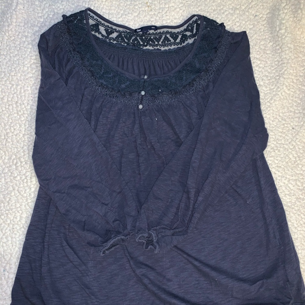 GAP | Women’s Navy Blue 3/4 Length Sleeve Top